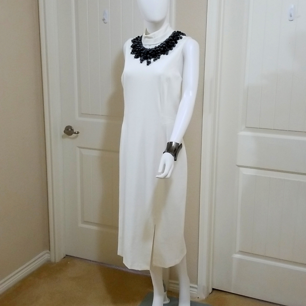 WHBM Sheath midi white dress